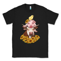 Black cow with pig and chick Classic Tee - RanaPortraitStore