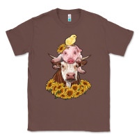 Chestnut cow with pig and chick Classic Tee - RanaPortraitStore