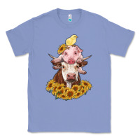 Colony Blue cow with pig and chick Classic Tee - RanaPortraitStore