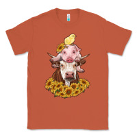 Copper cow with pig and chick Classic Tee - RanaPortraitStore