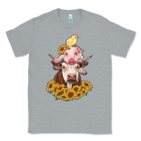 Heather Grey cow with pig and chick Classic Tee - RanaPortraitStore