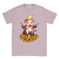 Lilac cow with pig and chick Classic Tee - RanaPortraitStore