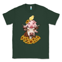 Sports Green cow with pig and chick Classic Tee - RanaPortraitStore