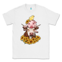 White cow with pig and chick Classic Tee - RanaPortraitStore