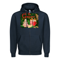 Navy tis the season Zipper Hoodie - FaDigitalArtStudio