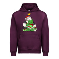 Mauve Wine Christmas cat tree Urban Hoodie - MaliasSmallBusiness