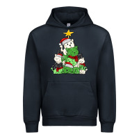 Navy Christmas cat tree Urban Hoodie - MaliasSmallBusiness