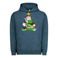 Pigment Midnight Navy Christmas cat tree Urban Hoodie - MaliasSmallBusiness