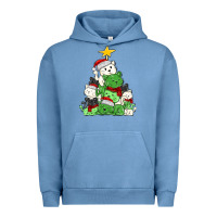 Pigment Pebble Blue Christmas cat tree Urban Hoodie - MaliasSmallBusiness