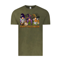Vintage Olive happy halloween  gnomies Vintage Tee - BarkalooDesign