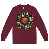 Burgundy berry sunflower Long Sleeve Tee - texasbilliewilder