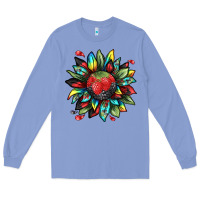 Colony Blue berry sunflower Long Sleeve Tee - texasbilliewilder