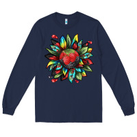 Navy berry sunflower Long Sleeve Tee - texasbilliewilder