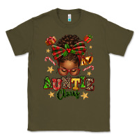 Army Green Auntie Claus Afro Messy Bun Classic Tee - texasbilliewilder