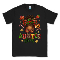 Black Auntie Claus Afro Messy Bun Classic Tee - texasbilliewilder
