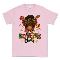 Bubblegum Pink Auntie Claus Afro Messy Bun Classic Tee - texasbilliewilder