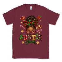 Burgundy Auntie Claus Afro Messy Bun Classic Tee - texasbilliewilder