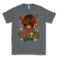Charcoal Heather Auntie Claus Afro Messy Bun Classic Tee - texasbilliewilder