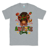 Heather Grey Auntie Claus Afro Messy Bun Classic Tee - texasbilliewilder