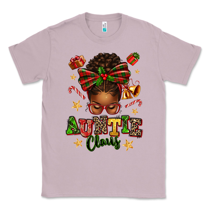 Auntie Claus Afro Messy Bun Classic Tee by texasbilliewilder | Teevron