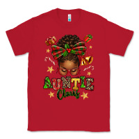 Red Auntie Claus Afro Messy Bun Classic Tee - texasbilliewilder