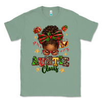Sage Auntie Claus Afro Messy Bun Classic Tee - texasbilliewilder