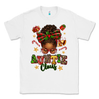 White Auntie Claus Afro Messy Bun Classic Tee - texasbilliewilder