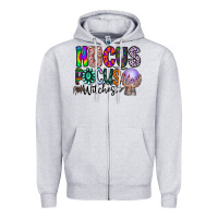 Heather Grey hocus pocus witches Zipper Hoodie - CowhideDigitalArt