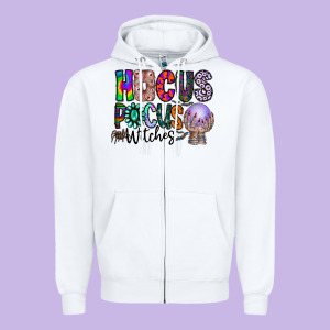 Hocus Pocus Witches Zipper Hoodie Designed By Cowhidedigitalart