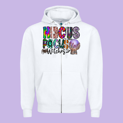 Hocus Pocus Witches Zipper Hoodie Designed By Cowhidedigitalart