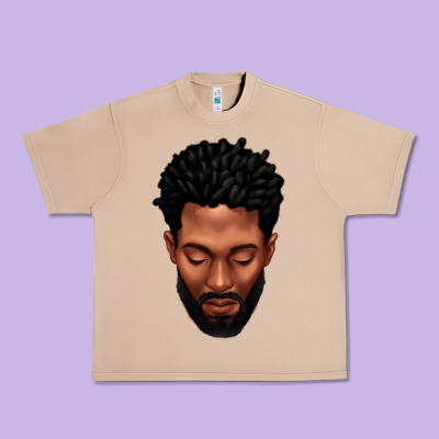 Bearded Black Man Portrait Urban Heavy Tee Designed By Texasbilliewilder