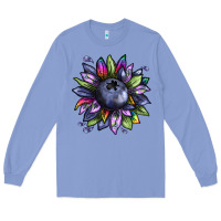 Colony Blue blueberry sunflower Long Sleeve Tee - texasbilliewilder
