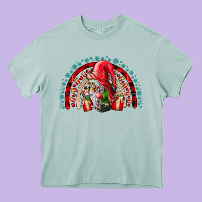 Festive Gnome With Gifts Heavy Core Tee Designed By Cowhidedigitalart