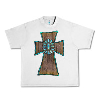 Lunar Rock Wood Turquoise Gemstone Cross Urban Heavy Tee - RanaPortraitStore