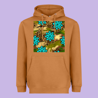 Camouflage Leopard Gemstone Seamless Pattern Heavyweight Hoodie Designed By Bundleandbundleshop
