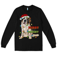 Black merry and bright saint bernard Long Sleeve Tee - RanaPortraitStore