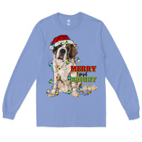 Colony Blue merry and bright saint bernard Long Sleeve Tee - RanaPortraitStore