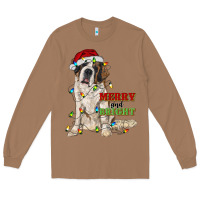 Toasted Coconut merry and bright saint bernard Long Sleeve Tee - RanaPortraitStore