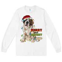 White merry and bright saint bernard Long Sleeve Tee - RanaPortraitStore