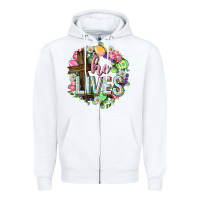 White He lives Easter with flowers Zipper Hoodie - Neo Western