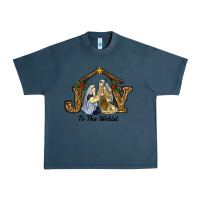 Midnight Navy Joy To The World Baby Jesus Christmas Urban Heavy Tee - RanaPortraitStore