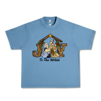 Pebble Blue Joy To The World Baby Jesus Christmas Urban Heavy Tee - RanaPortraitStore
