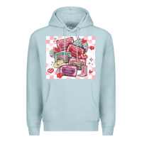 Blue Mist valentine's day cassette tapes Premium Hoodie - MaliasSmallBusiness