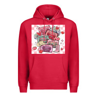 Cardinal valentine's day cassette tapes Premium Hoodie - MaliasSmallBusiness
