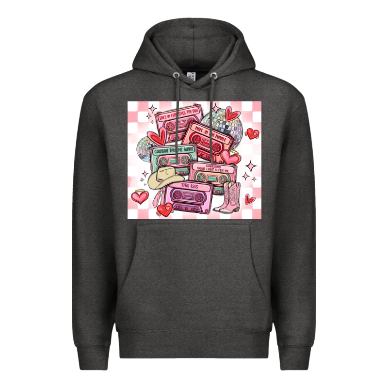 Valentine's Day Cassette Tapes Premium Hoodie by MaliasSmallBusiness | Teevron