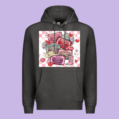 Valentine's Day Cassette Tapes Premium Hoodie Designed By Maliassmallbusiness