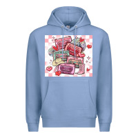 Colony Blue valentine's day cassette tapes Premium Hoodie - MaliasSmallBusiness