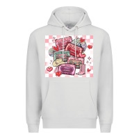 Dove Grey valentine's day cassette tapes Premium Hoodie - MaliasSmallBusiness