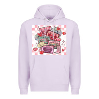 Lilac valentine's day cassette tapes Premium Hoodie - MaliasSmallBusiness