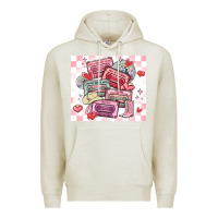 Oatmeal Heather valentine's day cassette tapes Premium Hoodie - MaliasSmallBusiness